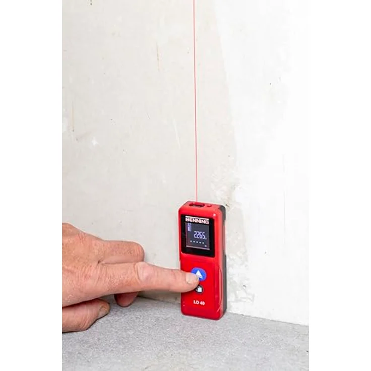 Benning Laser-Entfernungsmesser LD 40, handlich und kompakt, gummiertes Gehäuse, einfach zu bedienen – Bild 5