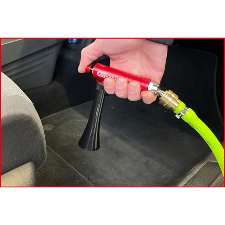 KS Tools 515.5595 Druckluft-Ausblaspistole, professionelle Reinigungstechnik mit zyklonischer Rotations-Technologie, drehbarem Kugelgelenk – Bild 5