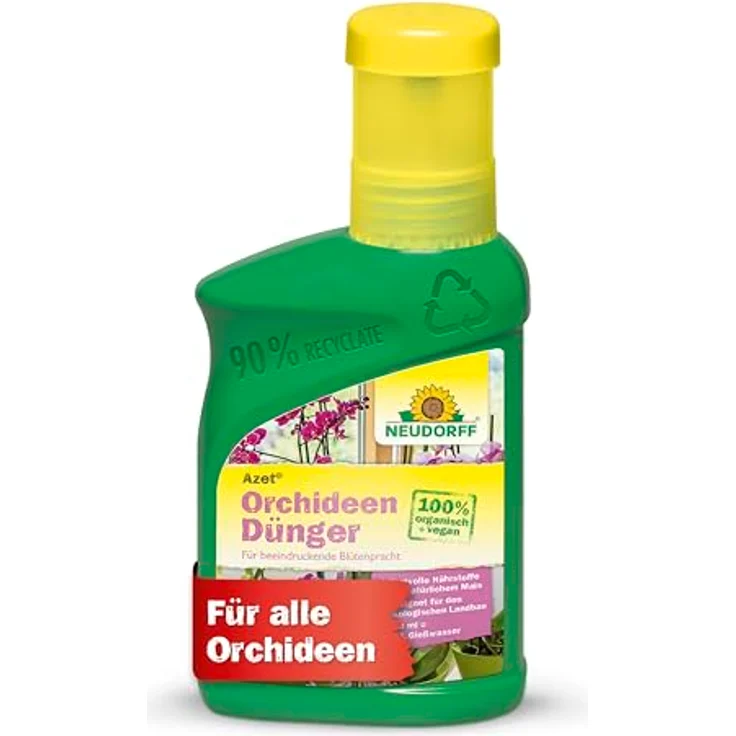 Neudorff Azet Orchideendünger - 100% natürlicher Bio Dünger für schnelles Wachstum und langanhaltende Orchideenblüten, 250 ml – Bild 1