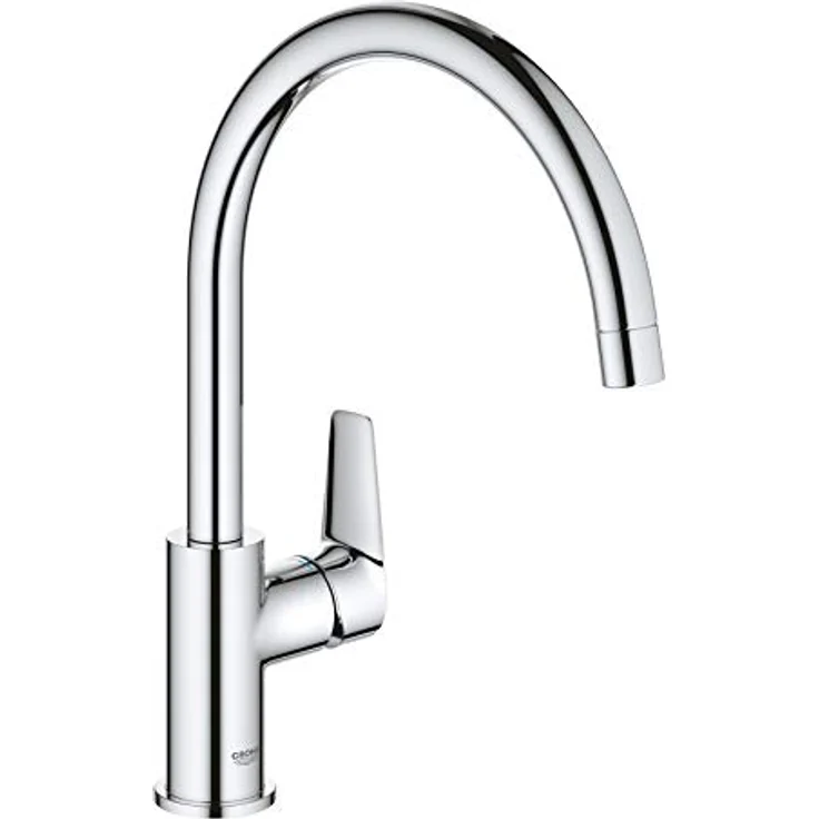 Grohe BauEdge 31367001, Einhandmischer Küchenarmatur mit 360° Schwenkbereich und hohem Auslauf, Chromoberfläche – Bild 1