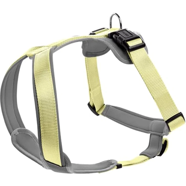 HUNTER Hundegeschirr NEOPREN, Matcha/grau, strapazierfähiges Nylon, mit weichem Neopren gepolstert, reflektierendes 3M Scotchlite Reflective Material, pflegeleicht, komfortabel, Größe: L – Bild 1