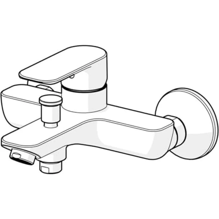 Hansa Wannenfüll- und Brausebatterie EHM Basic 5544, Einhebelmischer in Chromoptik mit 3.5 classic Steuerpatrone und Cascade Strahlregler – Bild 4