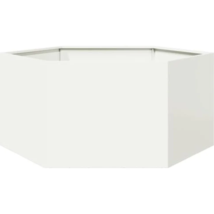 vidaXL Pflanzkübel Weiß Sechseckig 104x90x45 Stahl - Witterungsbeständig und erhöhtes Design – Bild 1