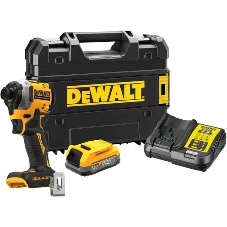 Dewalt DCF850E1T, 18V Drehschlagschrauber mit 208Nm Drehmoment und 1x1,7Ah PowerStack Akku