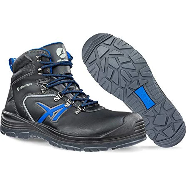 Albatros UNIT BAU MID S3S FO SR Sicherheitsschuh, rutschfeste XTS Trekstar Laufsohle, Schuhgröße 45, Schwarz/Blau – Bild 5