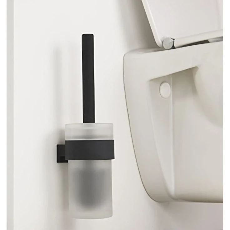 Tiger Bold Toilettenbürste mit gefrostetem Glasbehälter, Edelstahl, Schwarz-matt – Bild 2
