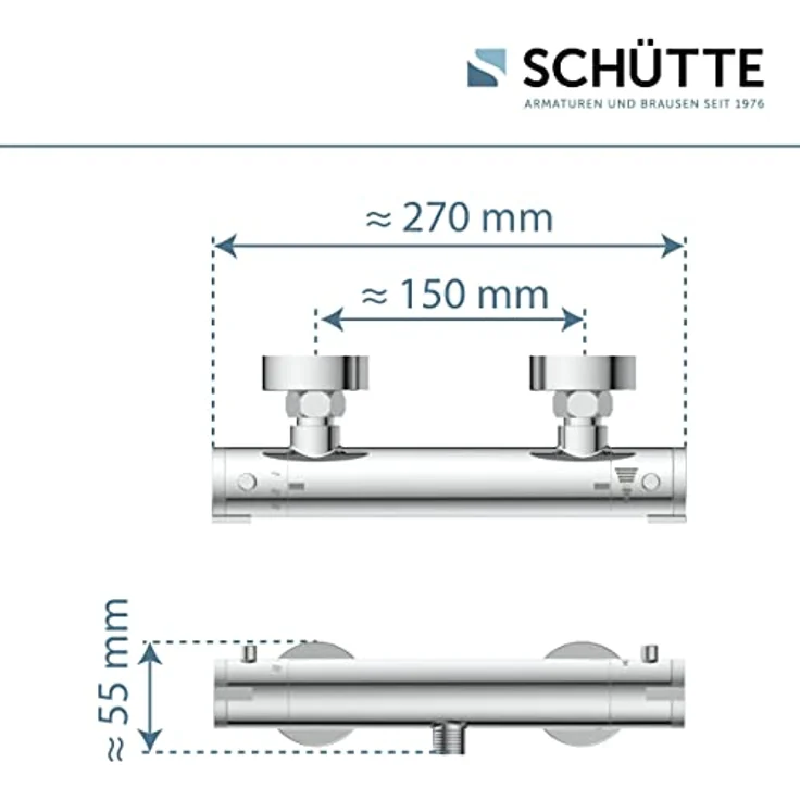 SCHÜTTE LONDON Thermostat Duscharmatur, Chrom – Bild 5