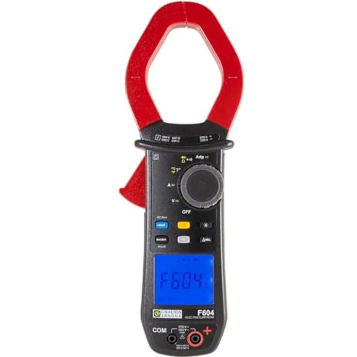 Chauvin Arnoux F604 Multimeter, digitale Stromzange, spritzwassergeschützt (IP54), CAT III 1500 V / CAT IV 1000 V, 2000 A AC / 3000 A DC, 12-Bit-TRMS-Erfassungssystem