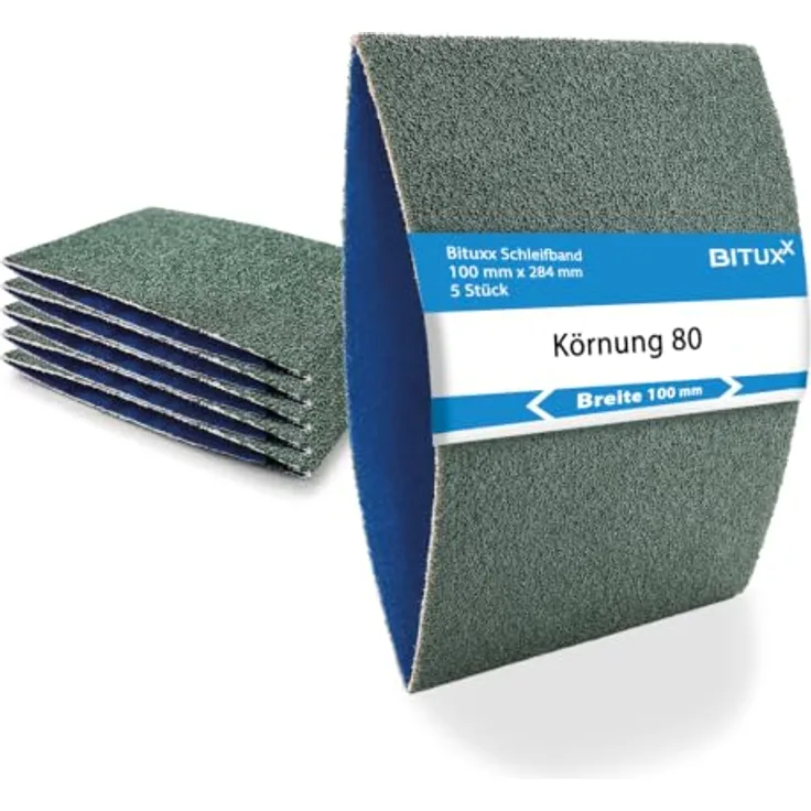 MS-Point 5 x Schleifband Schleifhülse, Körnung 80, 100x284mm für Satiniermaschine Expansionswalzen