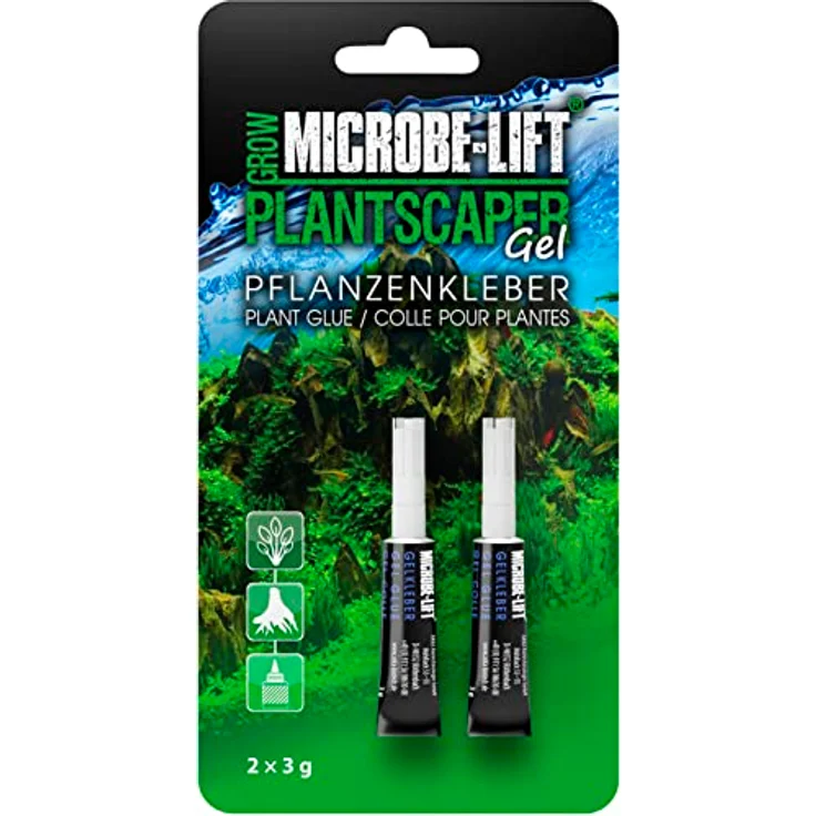 MICROBE-LIFT Plantscaper - 2x3 g Gel - Pflanzenkleber für Aquascaping, schnell & ergiebig, ideal zum Befestigen von Pflanzen, Moosen & Wurzeln in Süßwasseraquarien – Bild 1