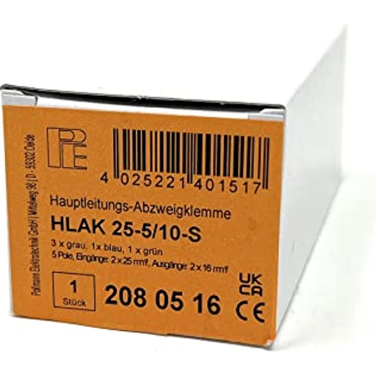 Pollmann Elektrotechnik Abzweigklemme HLAK 25-5/10-S, flexible 5-polige Verbindungsklemme, starr – Bild 2