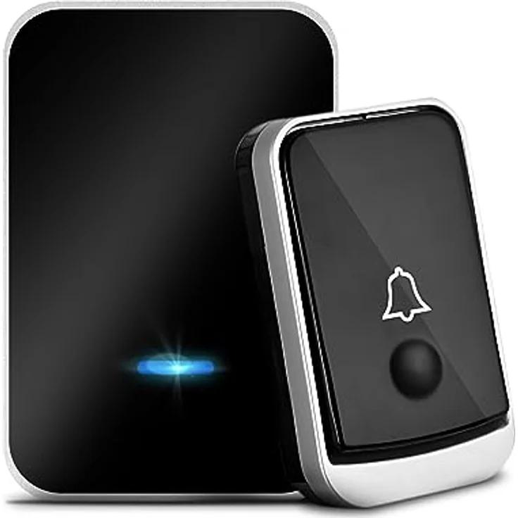 Retoo Türklingel Kabellose Funkklingel 4 Lautstärkestufen Aussen Wasserdicht Tragbares Türglocken 38 Melodien 1 Klingeltaster 1 Empfänger Schwarz – Bild 4