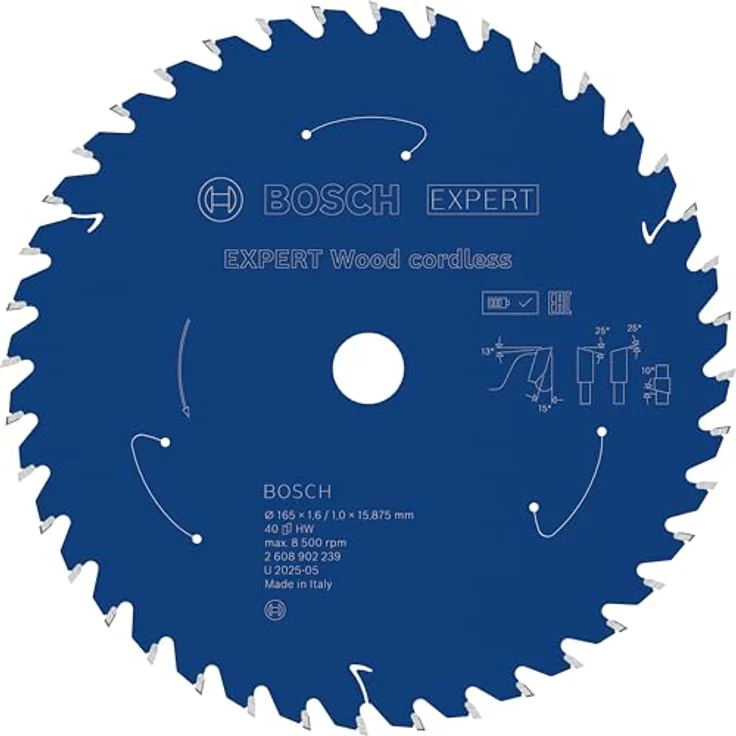 Bosch EXPERT Wood cordless Kreissägeblatt, 165 mm, T40, für Weichholz und Hartholz, extrem langlebig mit Carbide Technology – Bild 1