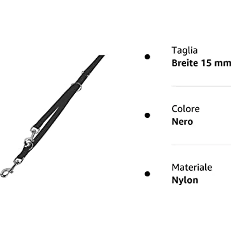 Nobby Führleine Classic schwarz für Hunde L: 200 cm B: 15 mm, drei-fach verstellbar – Bild 5