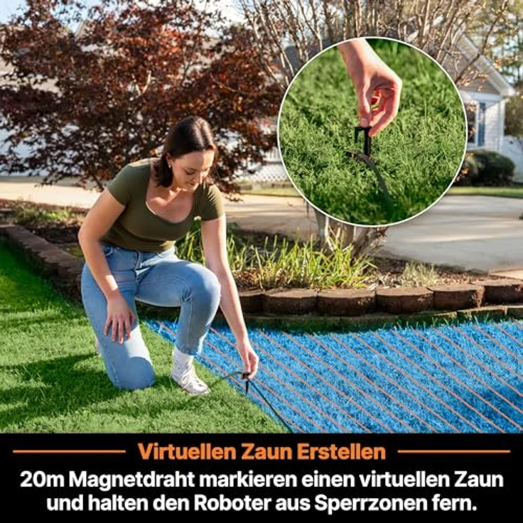 Lawnmaster OcuMow®18, Mähroboter ohne Begrenzungskabel für bis zu 800㎡, optische Navigation, Hindernisvermeidung, automatische Ladestation, WiFi & Bluetooth App – Bild 5