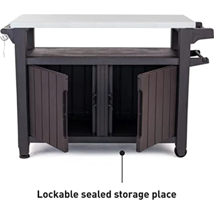 Keter Multifunktionaler Gartentisch für BBQ Unity XL Holzoptik – Bild 4