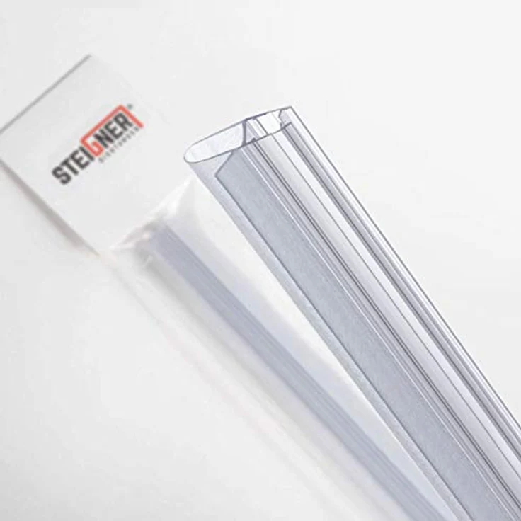 STEIGNER Duschdichtung UK17, 30 cm für Glasstärken 5/6/7/8 mm, transparente PVC Ersatzdichtung für Duschtüren – Bild 5
