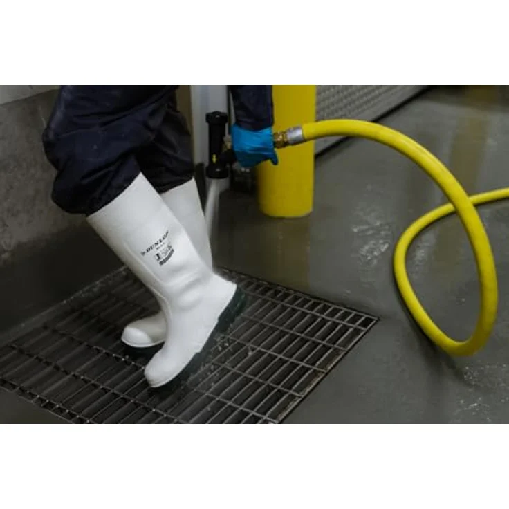 Dunlop NB1JB01 Wasserdichte Sicherheitsstiefel S4 Weiß 42, PVC Arbeitsschuhe mit Stahlkappe und rutschhemmender Sohle – Bild 7