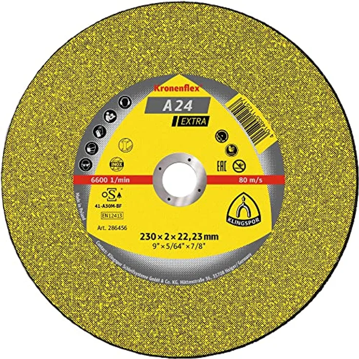 Klingspor 13492 A 24 EX, Trennscheiben für Handmaschinen, Verpackungseinheit 25, 230X3X22,23, G, 25
