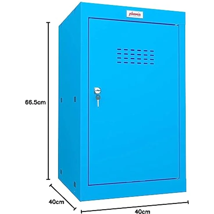 Phoenix CL0644BBK Cube Locker, Würfel-Schließfach mit 87L Stauraum, blau, stabiles Design mit Standardschloss – Bild 3