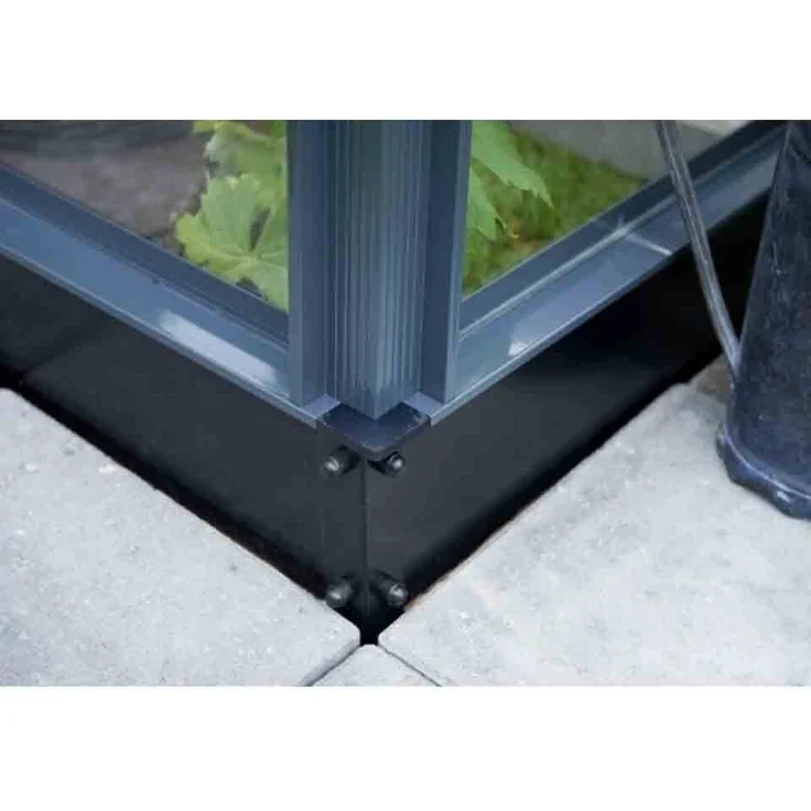 Juliana Stahlfundament für Gewächshaus Orangerie - 15,1 m², schwarz, 12 cm hohe, verzinkte Stahlprofile