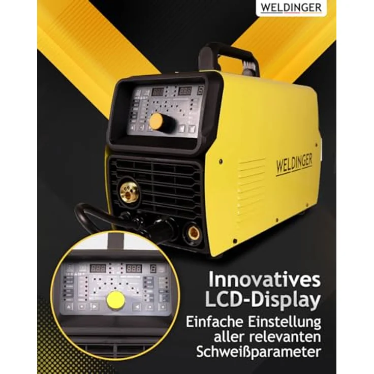 WELDINGER Kombischweißinverter MWPE 200 HF COMBI, 5 Jahre Garantie, MIG MAG DC-WIG Plasmaschneider MMA Schweißgerät, blau – Bild 5