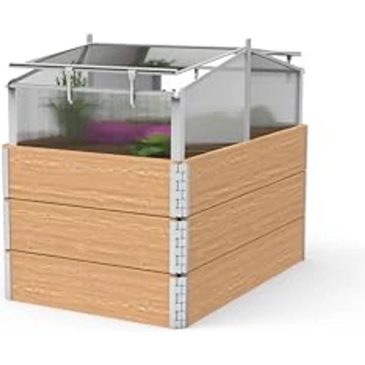 JUWEL Thermo Frühbeet Easy FIX 120/80 (für Palettenrahmen-Hochbeete 120x80 cm, rostfreie Aluprofile, 2 Fenster mit Windsicherung, 4 mm Hohlkammerplatten) 20222 – Bild 1