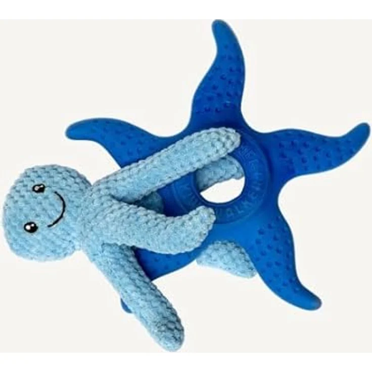 KIWI WALKER Let´s Play! Octopus & Starfish (Blau) - Tierspielzeug aus TPC-Schaumstoff, interactive und quietschend – Bild 5