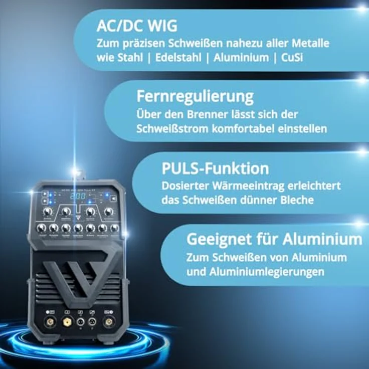STAHLWERK Schweißgerät ACDC WIG 200 Puls ST, 2-in-1 WIG & MMA, 200A, Aluminium-Modus, IP21S, inkl. Zubehörset – Bild 4