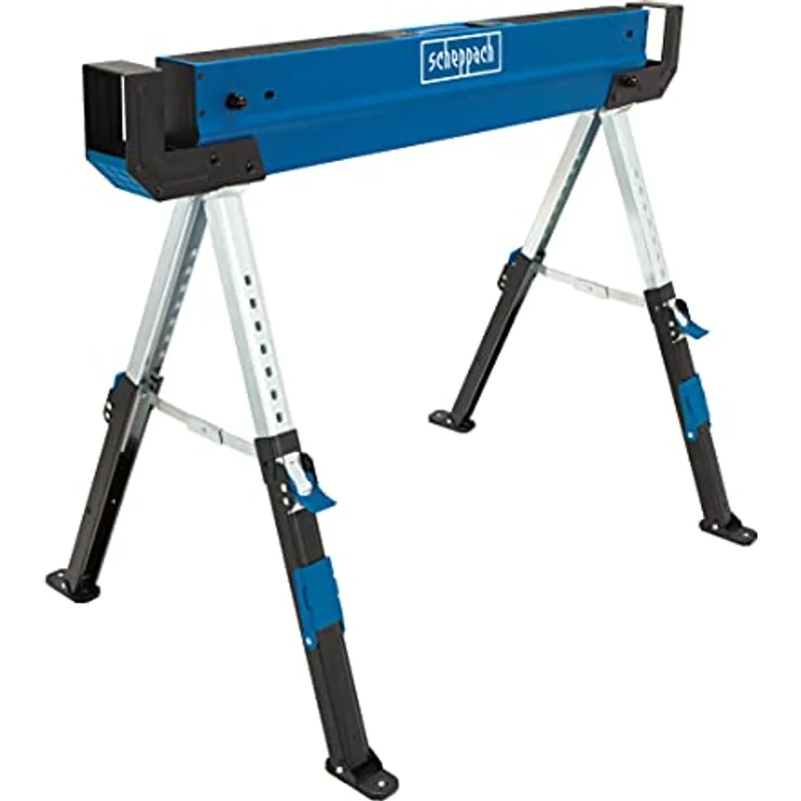 Scheppach Sägebock MWB600 Sägehilfe Säge Gestell Holzschneidebock | 2 Stück Set | 589kg Traglast | 61,8 - 82cm Arbeitshöhe | rutschfeste Füße & einstellbare Beine – Bild 2