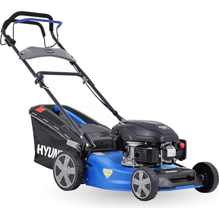 HYUNDAI LM5122G, Benzin-Rasenmäher mit 3.9 PS Motor und 51 cm Mähbreite, Radantrieb, Mulcherfunktion, 65 L Fangkorb