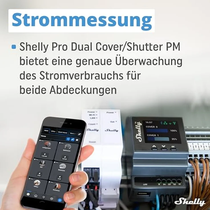 Shelly Pro Dual Cover/Shutter PM, 2-Kanal DIN-Schienen Smart Jalousien Controller, LAN & WLAN, 16 A, Leistungsmessung, Alexa & Google Home kompatibel – Bild 4