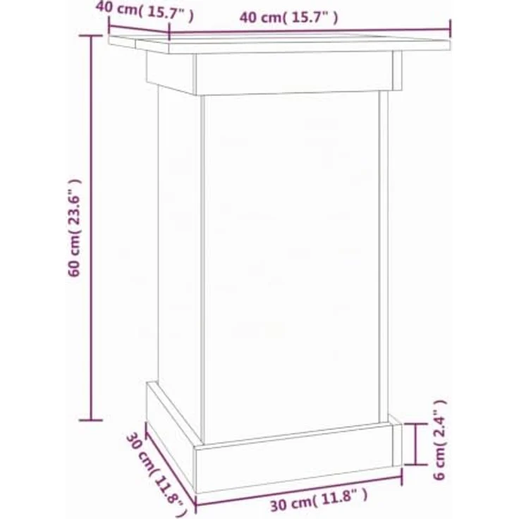vidaXL Blumenständer Weiß 40x40x60 cm Massivholz Kiefer - Vielseitiger Blumenständer aus massivem Kiefernholz – Bild 3