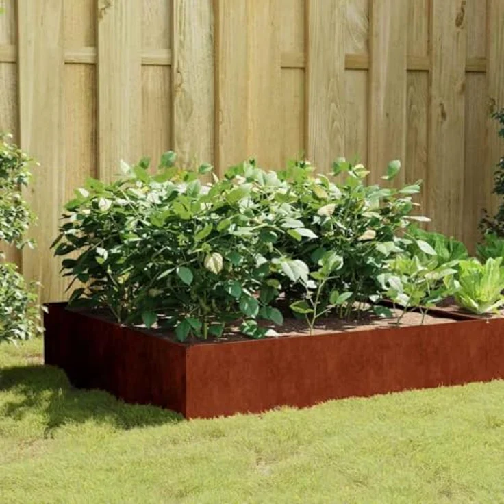 vidaXL Hochbeet, Cortenstahl, Rostig, 100 x 100 x 41 cm – Bild 3