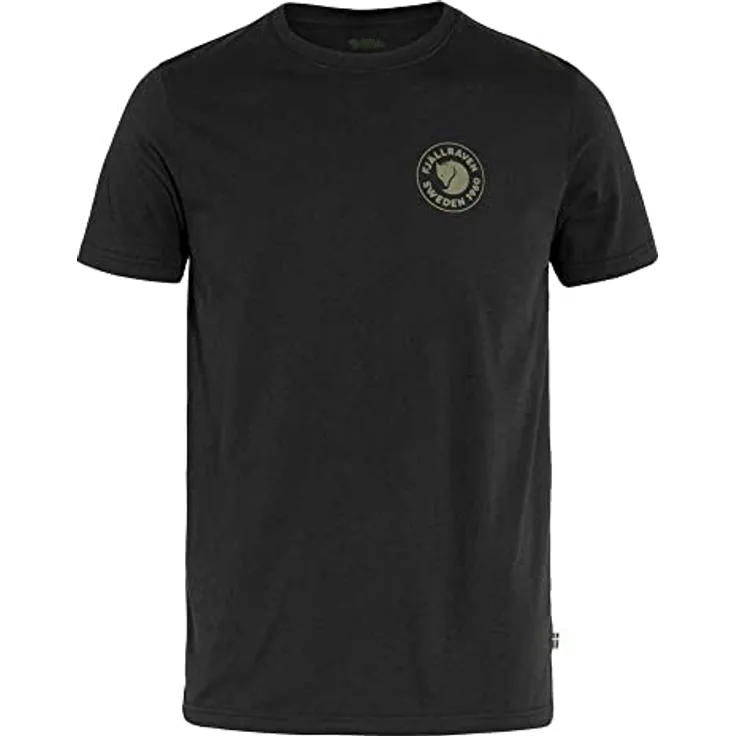 Fjällräven Herren Shirt 1960 Logo aus nachhaltigem Jersey-Strick, Schwarz, Größe M, feuchtigkeitsregulierend und schnell trocknend
