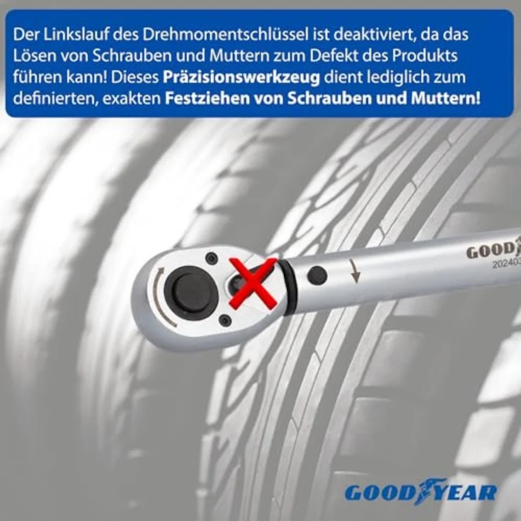 Goodyear 75522 Premium Drehmomentschlüssel inkl. Verlängerung und Stecknüsse 17 mm und 19 mm – Bild 4