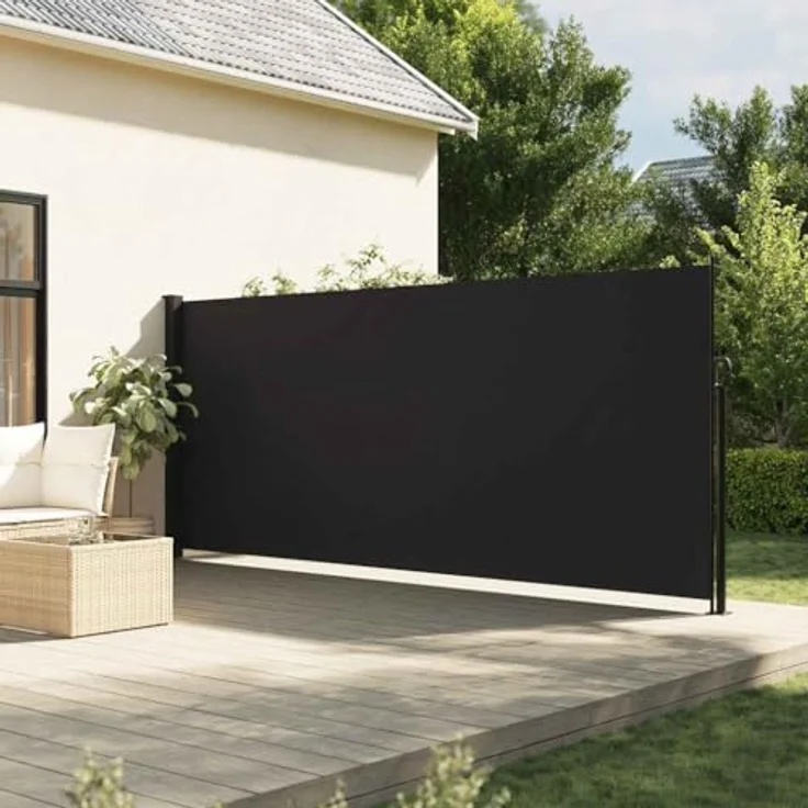 vidaXL Seitenmarkise - 100% wasserfest, ausziehbar, Schwarz – Bild 2