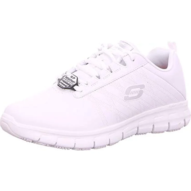 Skechers Sure Track Erath, Berufsschuh für Gastronomie und Pflege, rutschhemmende Laufsohle, Leder, Schwarz – Bild 2