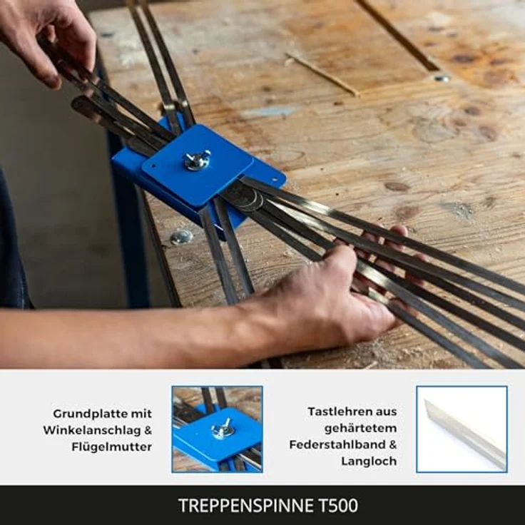 hedue Treppenspinne T500 - Treppenlehre zum Übertragen von Stufenmaßen, Winkelschablone Treppe – Bild 3