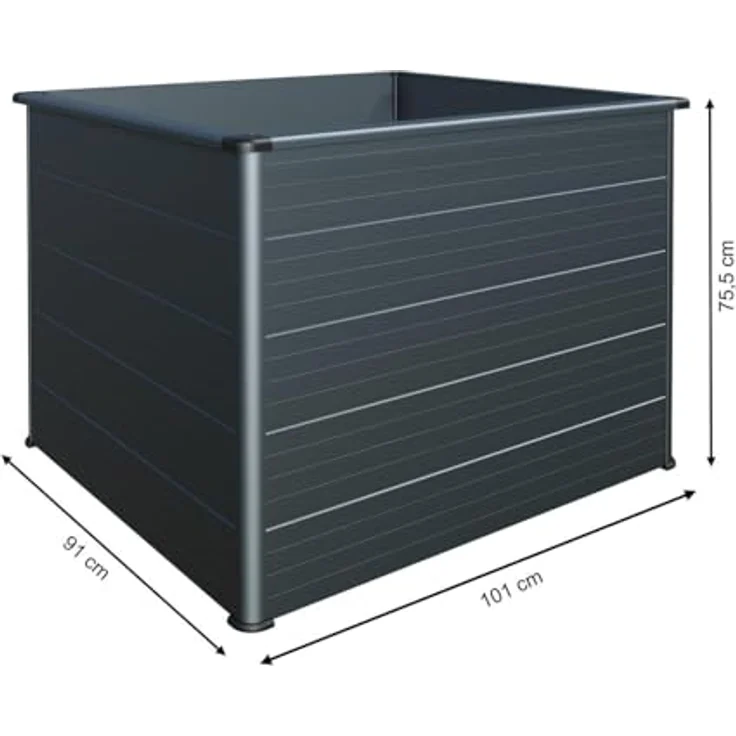 Beckmann Aluminium-Hochbeet Erntewunder, 101x91x75,5 cm, anthrazit, rostfrei, witterungsbeständig, integrierte Schneckensperre, ergonomische Arbeitshöhe, Made in Germany – Bild 2