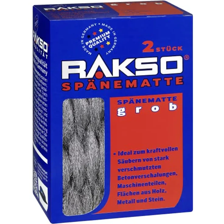 RAKSO Spänematten grob | 2 robuste, langlebige Stahlspänematte, Reinigung Starke Verschmutzungen