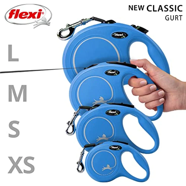 flexi New CLASSIC Gurt-Rollleine blau L – 5m – Bild 5