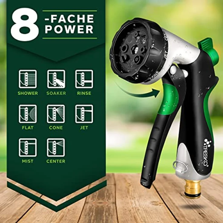 TRESKO Premium Gartenschlauch Flexibler Wasserschlauch dehnbarer Flexischlauch Schwarz 7,5m – Bild 2