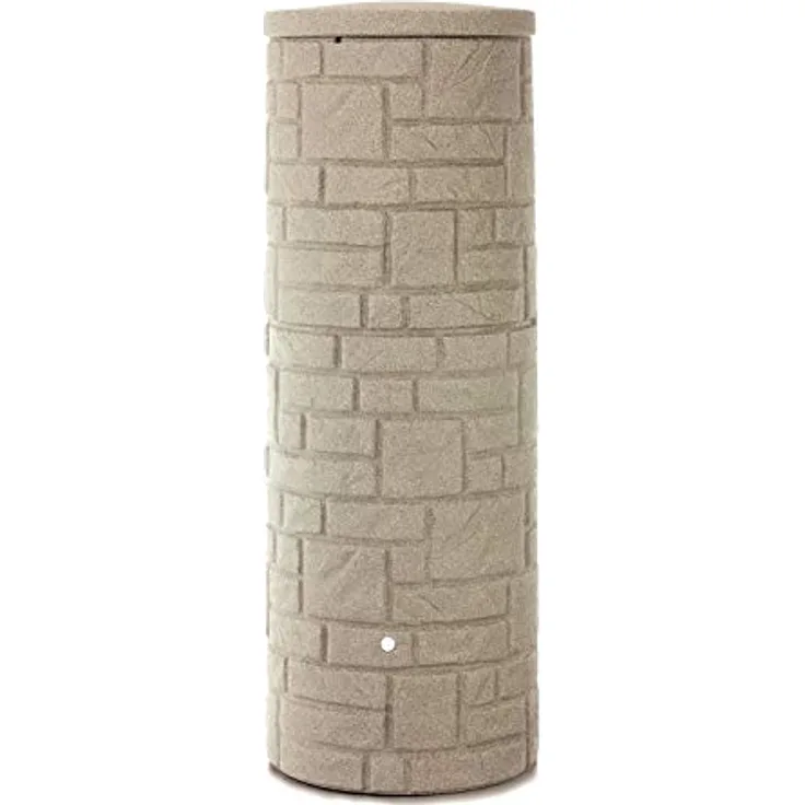Prosperplast Regentonne Arcado 360 Liter Sandstein, UV- und witterungsbeständig, kindersicherer Deckel