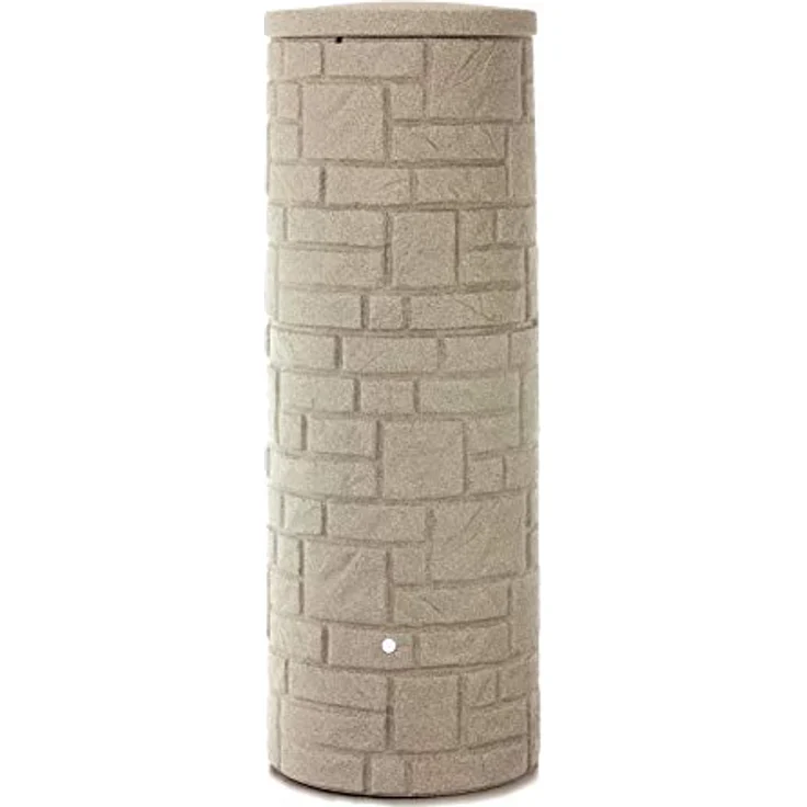 Prosperplast Regentonne Arcado 360 Liter Sandstein, UV- und witterungsbeständig, kindersicherer Deckel – Bild 1