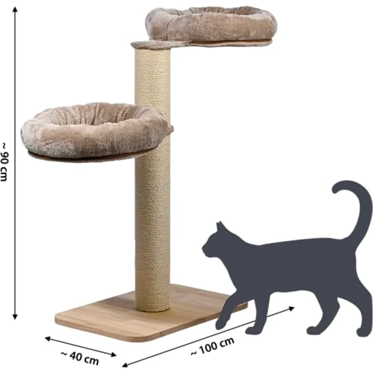 dobar® Premium Katzen-Kratzbaum Sleepy aus Holz mit extra großen und stabilen Kratz-Stämmen in Naturholzoptik – Bild 2