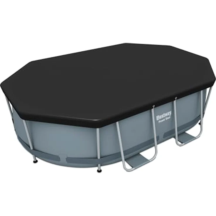 Bestway PVC-Abdeckplane 305 x 184 cm, schwarz, oval – Bild 4