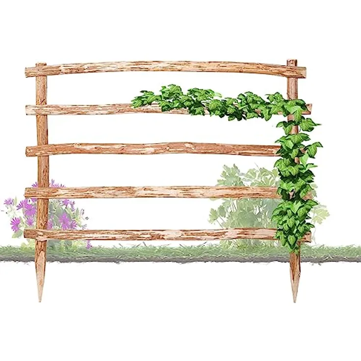 BooGardi Natürliche Rankhilfe aus Holz · 33 Verschiedene Größen · Höhe 120 x Breite 50 cm · Garten Rankgitter Kletterhilfe · Spalier freistehend für Kletterpflanzen