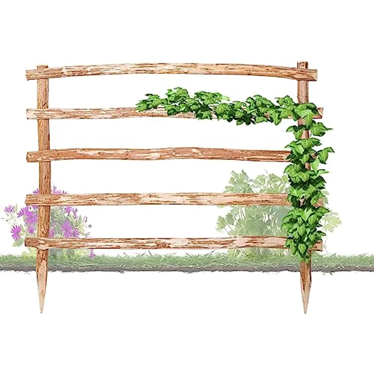 BooGardi Natürliche Rankhilfe aus Holz · 33 Verschiedene Größen · Höhe 120 x Breite 50 cm · Garten Rankgitter Kletterhilfe · Spalier freistehend für Kletterpflanzen – Bild 1