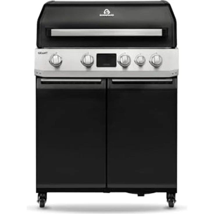 BURNHARD Grant Base Gasgrill, 4-Brenner Modulargrill mit Gusseisen-Rosten, Infrarot Heckbrenner, Edelstahl & Alu-Druckguss, 17,7 kW, erweiterbar, LED-Display – Bild 1